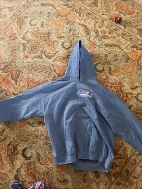 Blue Kids Hoodie with Colorful Logo